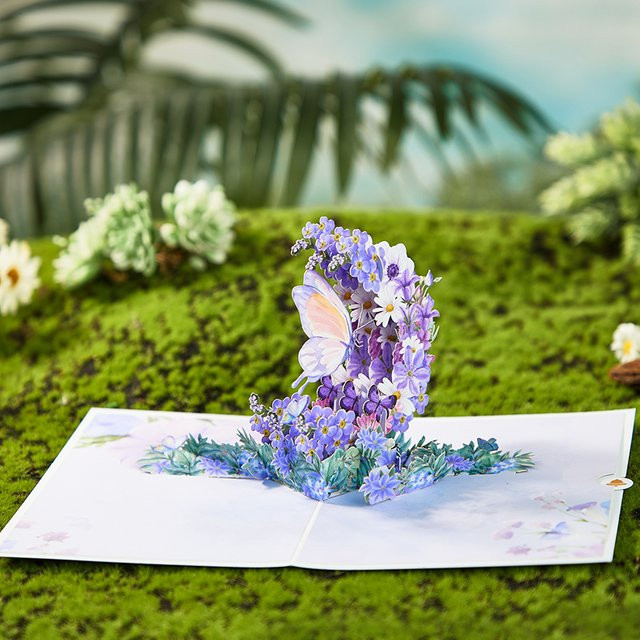 Opjoys Schmetterlings-Gänseblümchen Pop-Up-Karte in Multicolour aus Papier - Bild 1