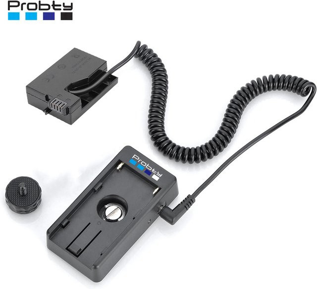 DR-E8 DC Koppler LP-E8 Dummy Batterie mit NP-F Batterie Adapterplatte für Canon EOS Rebel T5i T3i T4i T2i, Kiss X6 X5 X4 und 700D 650D in Schwarz - Bild 1