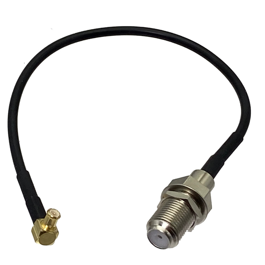 Schott RG174 Kabel mit F-TV Buchse und rechtwinkligem MCX Stecker in Schwarz - Bild 2