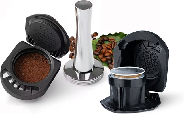 RECAFIMIL Kaffeekapsel-Adapter in Schwarz, wiederverwendbar und nachfüllbar, kompatibel mit Dolce Gusto Genio S und Piccolo XS Maschinen - Bild 1