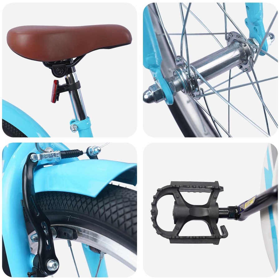 vidaXL Kinderfahrrad 18 Zoll Himmelblau für 5-7 Jahre Alt - Bild 2