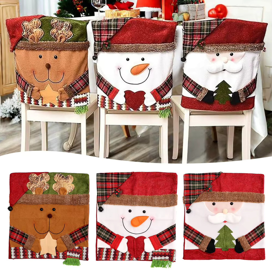 Aihogard Weihnachtsstuhlabdeckungen für Esszimmerstühle, Mehrfarbig, Textil - Bild 4