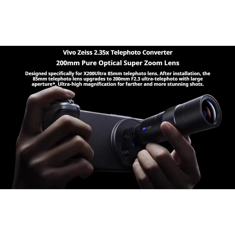 Original ZEISS 2,35x Teleobjektiv für Vivo X200 Ultra, Multifunktionale Linse für professionelle Fotografie in Schwarz - Bild 4