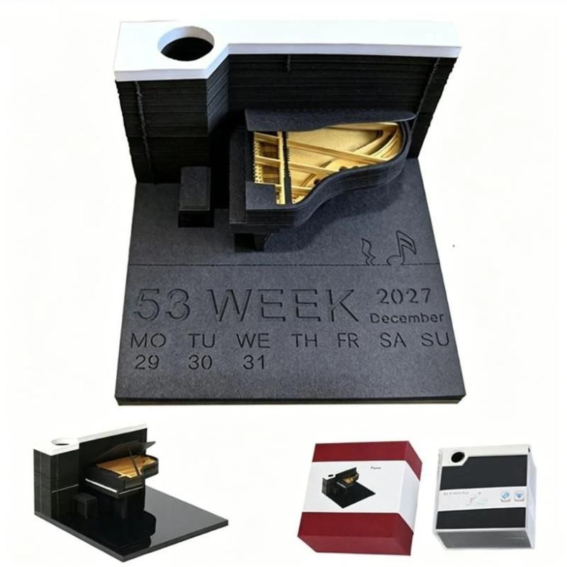Zeitstück 2027 Schreibtischkalender Bking mit 3D Abreißdesign und künstlerischer Papiergravur, Mehrfarbig, A1 - Bild 8