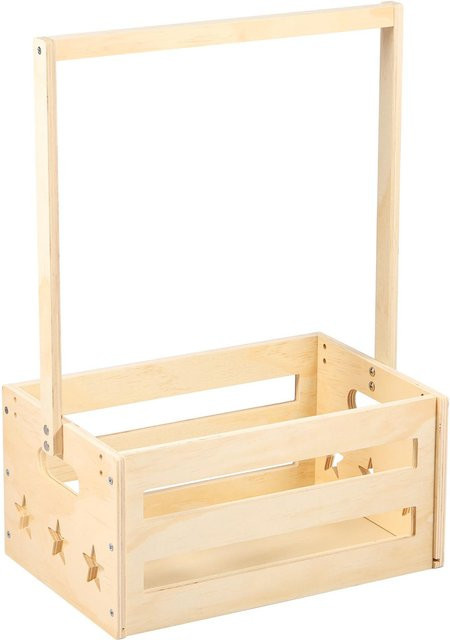 Holz Aufbewahrungskiste YULIN-001 für Babykleidung und Spielzeug mit Tragegriffen in Beige - Bild 1