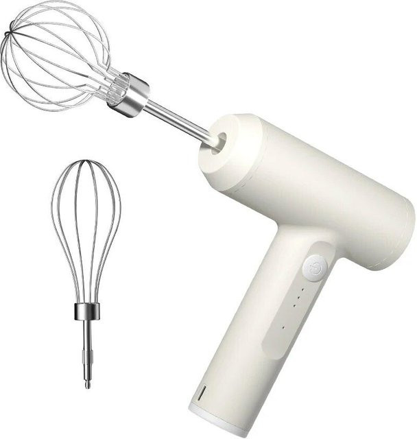 Kabelloser elektrischer Küchenmixer mit 3 Geschwindigkeiten und Akku, tragbarer Stabmixer aus Edelstahl und Kunststoff für Eier, Butter und Sahne, erhältlich in Schwarz oder Weiß - Bild 1
