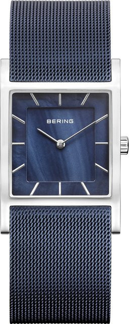 Bering Damenuhr, Quarz, Edelstahl, Blau, 26 mm, Rechteckig - Bild 1