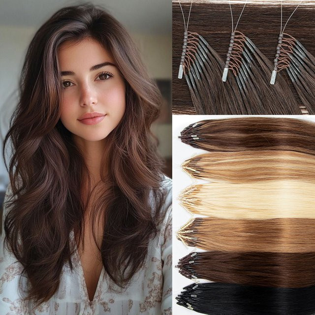 Luxy Beauty 8D Micro Bead Haarverlängerungen Echthaar, Microlink - Bild 1