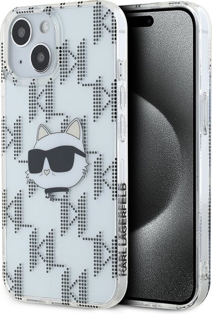 Karl Lagerfeld iPhone 15 Hülle IML Electroplated Choupette Head Transparent - Bild 1