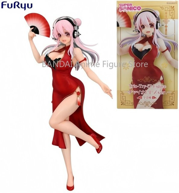 FuRyu Super Sonico Trio-Try-iT Figur, im chinesischen Kleid, Cheongsam, 21 cm, ab 15 Jahren - Bild 1
