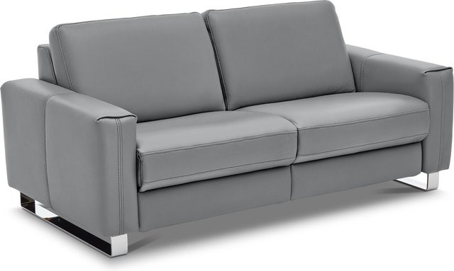 3-Sitzer Sofa MONDO MAESTRA modern gepolstert in Anthrazit mit Lederbezug B/T/H: 222 x 95 x 53 cm - Bild 1
