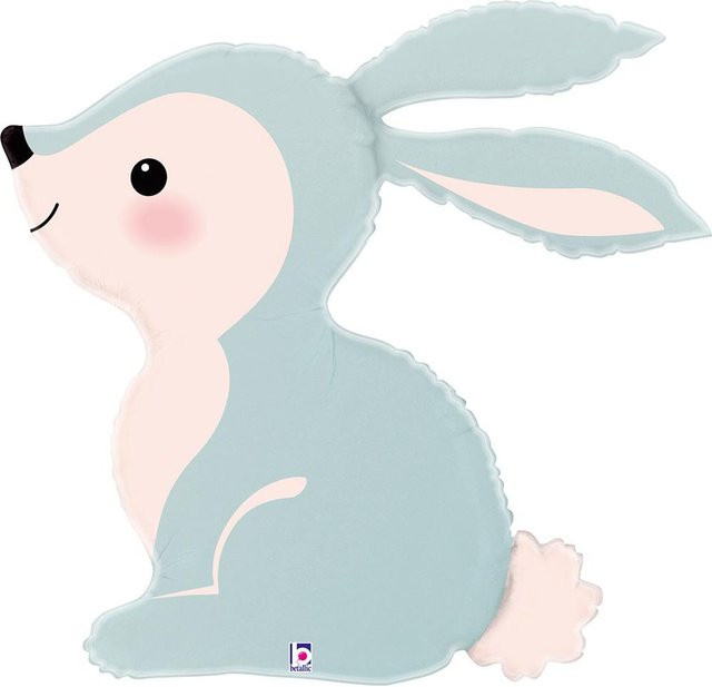 Folienballon Woodland Bunny Hase Blau 68 cm - Bild 1