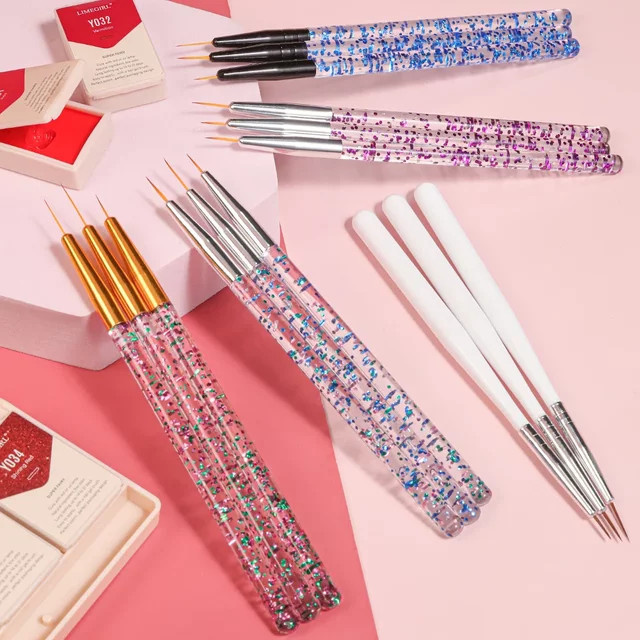 Limegirl Nagel UV Gel Pinsel Set, 3 Stück, Maniküre Liner Pinsel - Bild 1