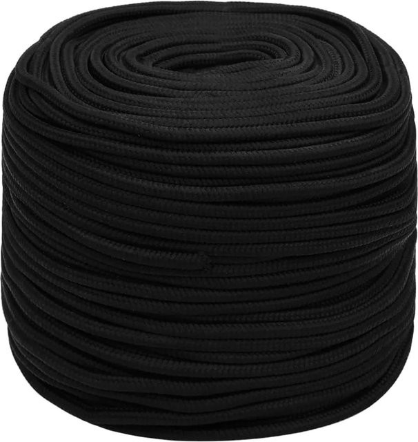 vidaXL Arbeitsseil aus Polyester in Schwarz, Durchmesser: 8 mm, Länge: 100 m - Bild 1