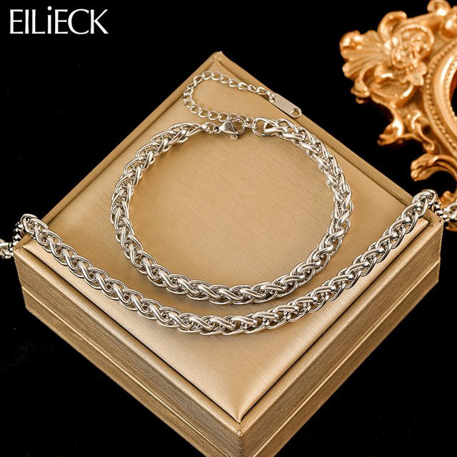 EILIECK Schmuck-Set Edelstahl, Silber, Damen - Bild 1