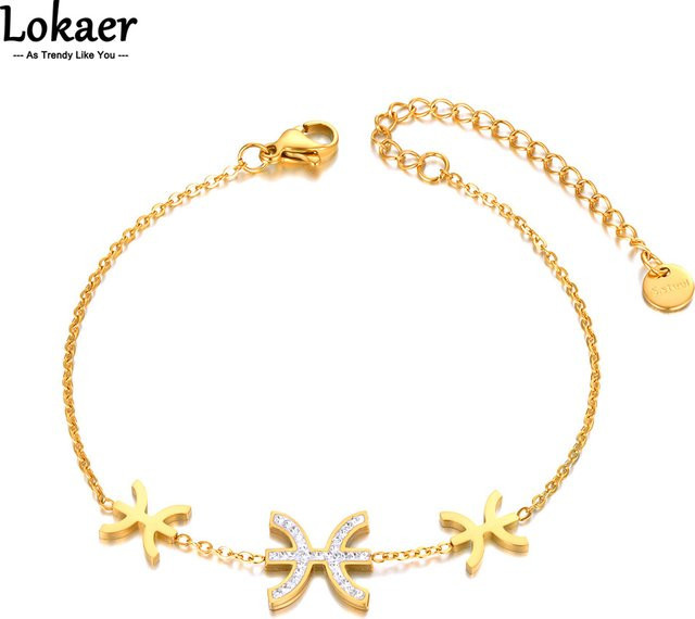 Lokaer Armband, Edelstahl, Gold, Kristall, Damen - Bild 1