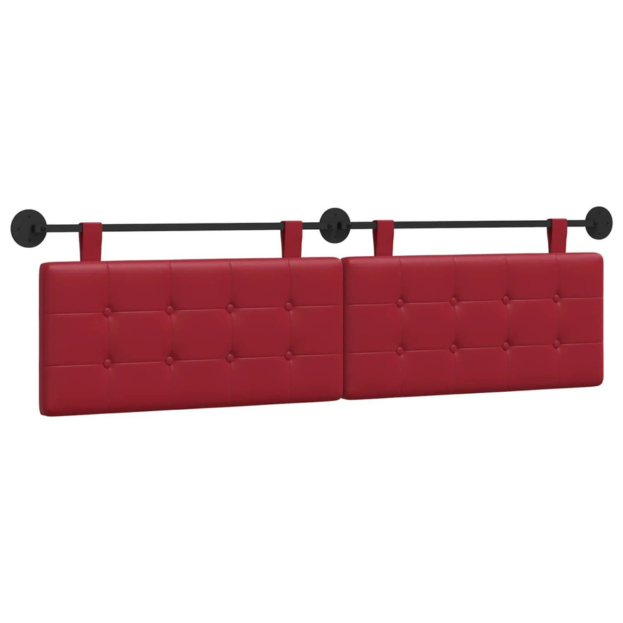 vidaXL Wandmontiertes gepolstertes Wandpaneel aus Kunstleder in Rot, B/H: 170 x 55 cm - Bild 2