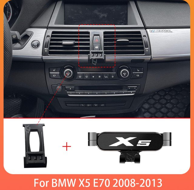 Handyhalterung für BMW X5 E70 (2008-2013) in Schwarz als spezielle GPS-Halterung für das Fahrzeuginnere - Bild 1