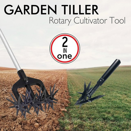 QDS 2-in-1 Gartenbelüfter und Vertikutierer in Schwarz als Rotationsgrubber und Bodenfräse