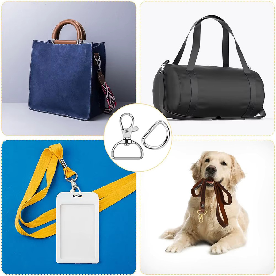 Set aus D-Clip-Drehverschlüssen mit D-Ringen in Gold aus Metall für deine DIY-Bastelarbeiten und Handtaschen-Hardware - Bild 2