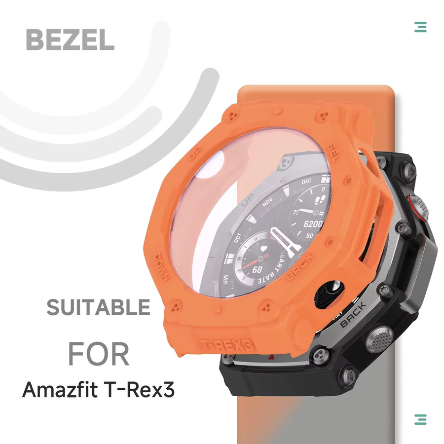OAKCHARM Zubehör für Amazfit T-Rex 3, Silikon-Schutzhülle, Schwarz - Bild 1