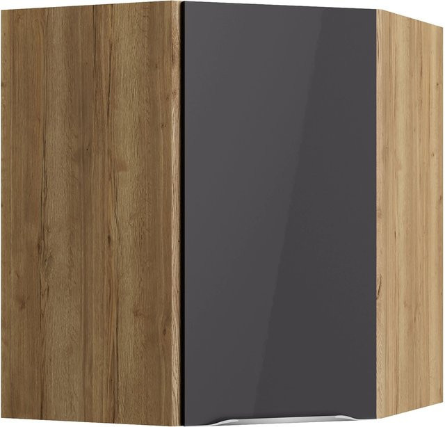 Optifit Küchen-Eckoberschrank Linus984 in Anthrazit-Wildeiche, B/T/H: 60 x 70,4 x 34,9 cm - Bild 1