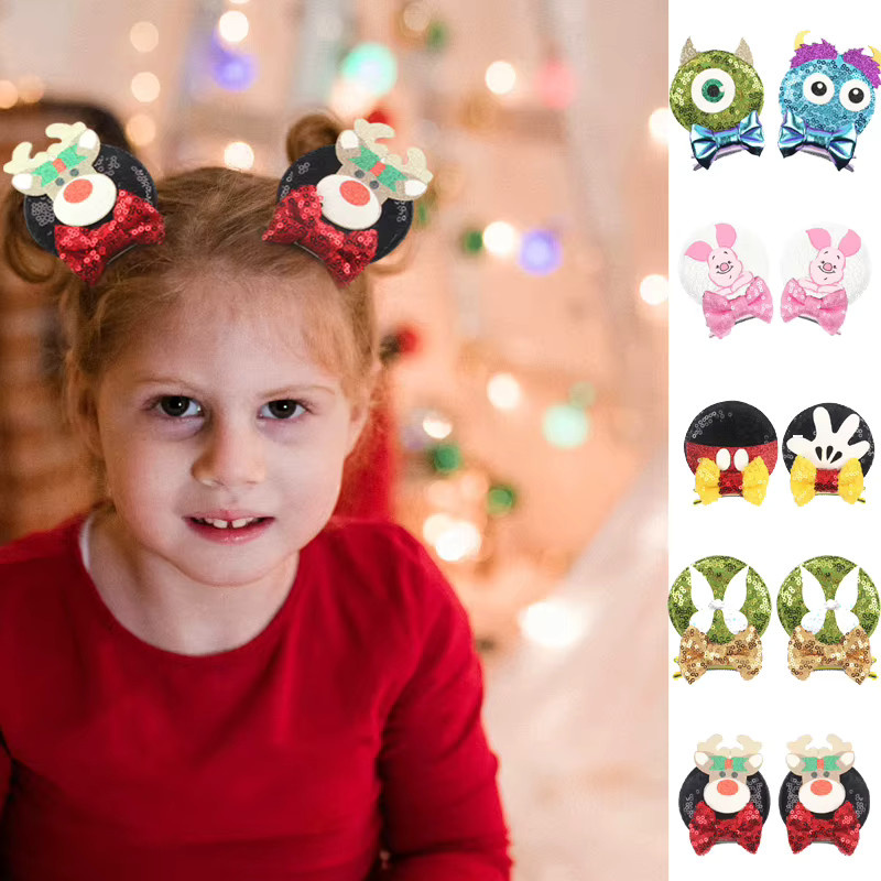 Disney Haarspangen, Mausohren, Pailletten, Schleife, Kinder - Bild 1