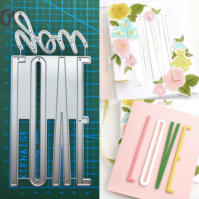 Metall-Stanzform Love You Word in Silber für Scrapbooking und Kartenherstellung - Bild 1