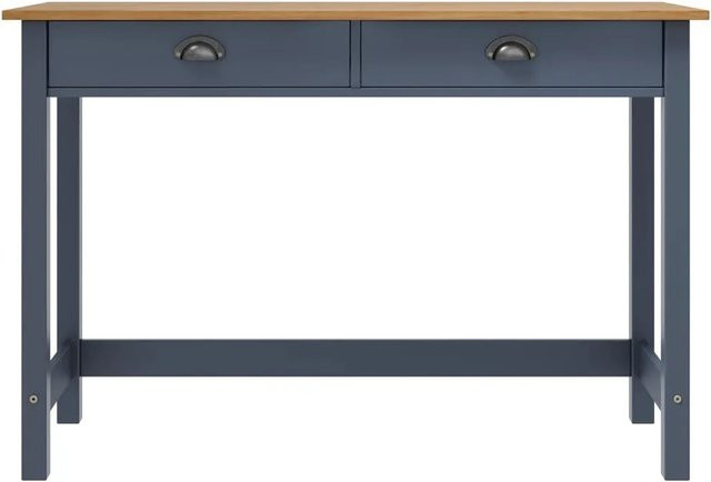 vidaXL Konsolentisch Hill aus Kiefernholz mit 2 Schubladen in Grau, B/T/H: 110 x 45 x 74 cm - Bild 1