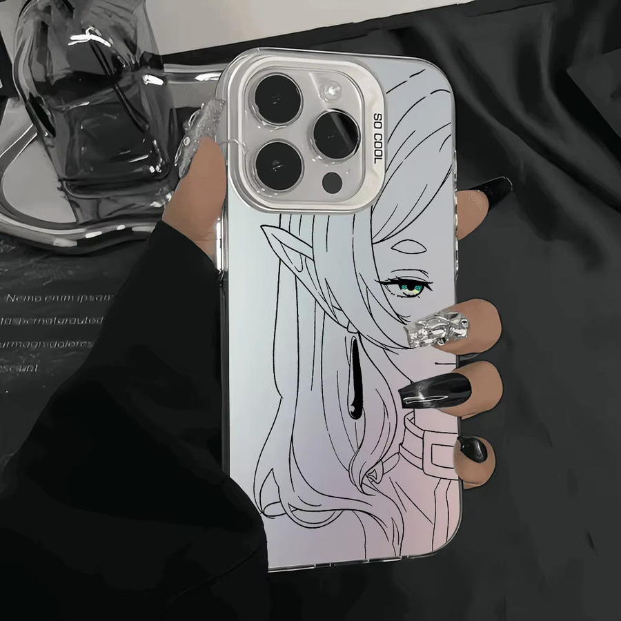 Stoßfeste Handyhülle im Japan Anime Design Frieren für iPhone 11 bis iPhone 16 Pro Max mit matter Oberfläche - Bild 4