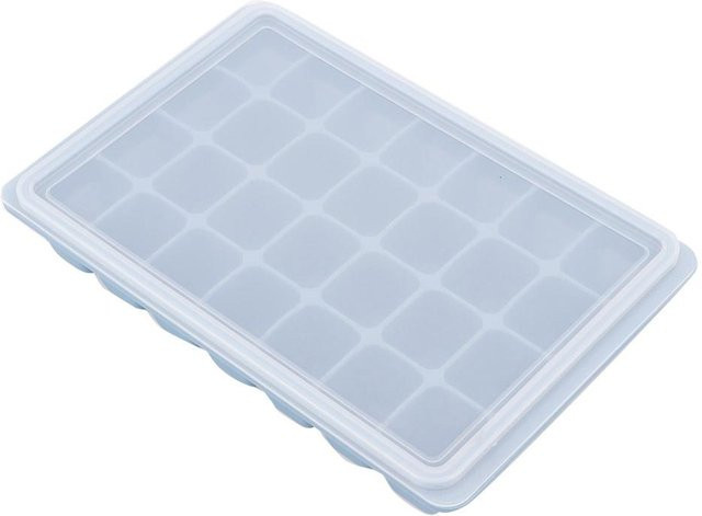 CosyHome Silikon Eiswürfelform mit 28 Fächern und Deckel für Pudding und Schokolade, Blau-Weiß - Bild 1