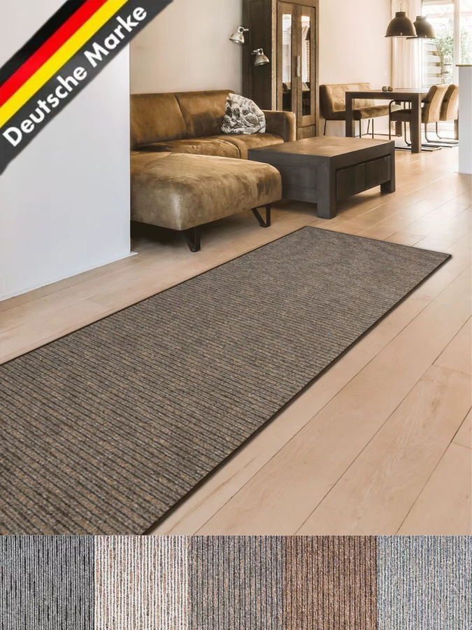 Teppichläufer Geneva von FLOORDIREKT, gestreifter Flurteppich und Küchenläufer mit Filzrücken, braun, Breite: 67 cm, fußbodenheizunggeeignet - Bild 7