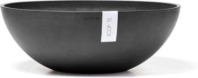 Ecopots Pflanztopf Vienna Dunkelgrau rund aus recyceltem Kunststoff Durchmesser: 50 cm, Höhe: 18 cm - Bild 1