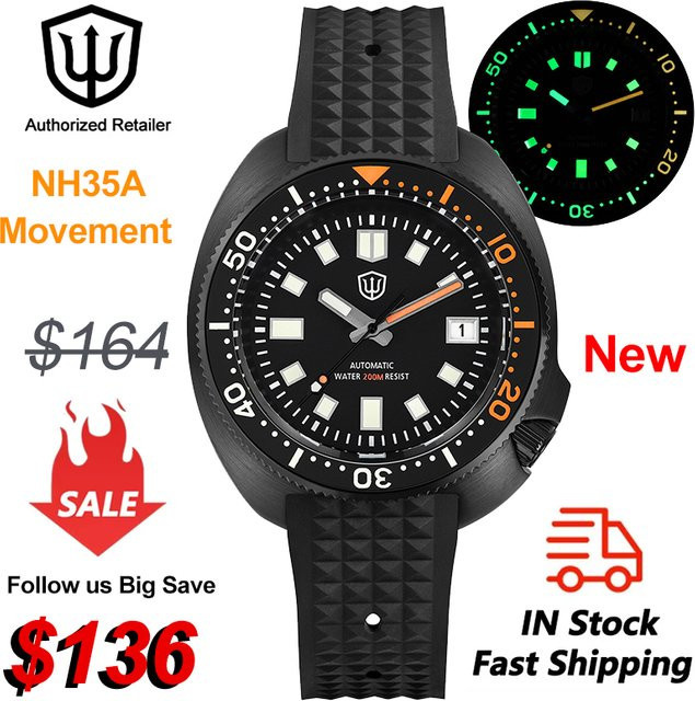 Watchdives Taucheruhr, Edelstahl, Automatik, Schwarz, Unisex - Bild 1