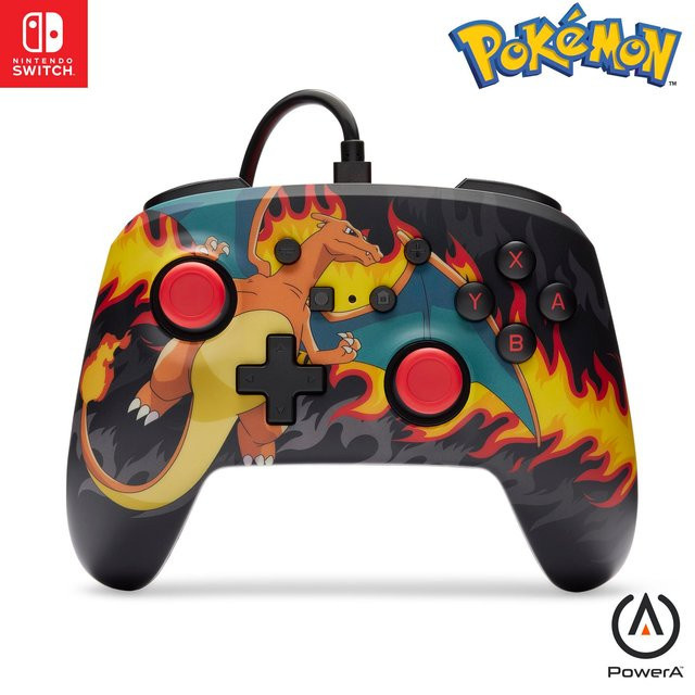 PowerA Kabelgebundener Controller für Nintendo Switch Charizard Feuersturm Multicolor mit USB-C und 3,5 mm Klinkenanschluss - Bild 1