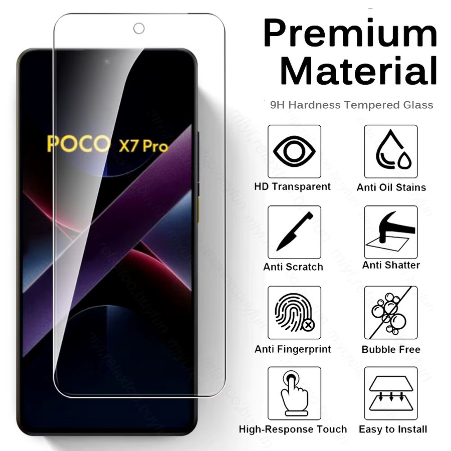 5er-Pack Xiaomi Poco X7 Pro 5G Schutzglas aus gehärtetem Glas, transparent, HD Display Schutzfolie - Bild 2