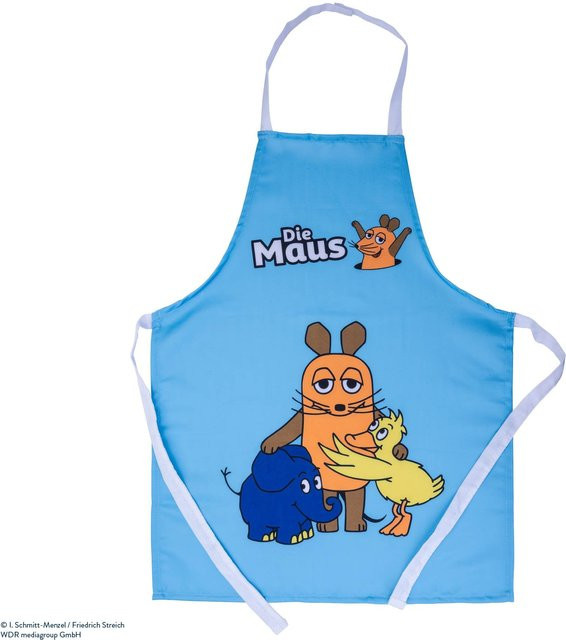 Dr. Oetker Kochschürze für Kinder mit Die Maus Motiv in Blau, waschbar bei 40 Grad - Bild 1