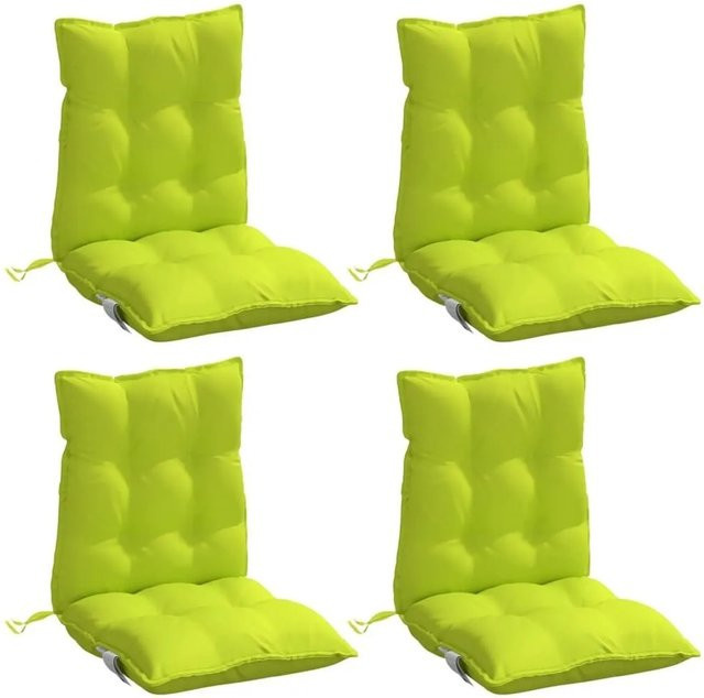 vidaXL Niedriglehner-Auflagen 4er-Set in Knallgrün aus wasserabweisendem Polyester-Oxford-Gewebe - Bild 1