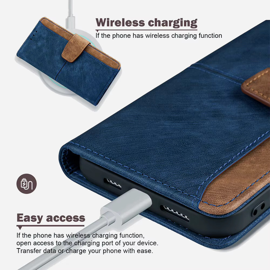 Xiaomi Handyhülle im Flip-Book-Stil mit Metallschnalle für Poco C85 C75 C71 C61 C65 C51 C50 in Grau - Bild 3
