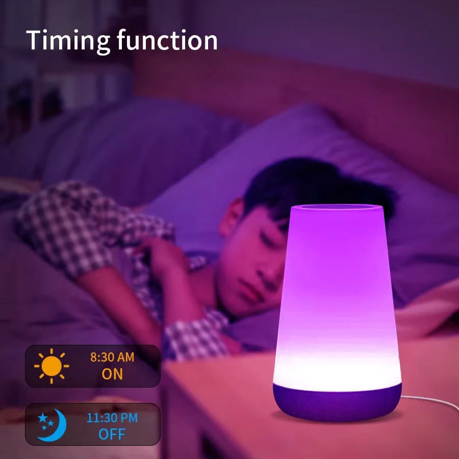ATcomm Tuya WiFi Smart LED Nachtlicht RGB Tischlampe mit Touch-Steuerung und App-Steuerung für Alexa und Google Home, Mehrfarbig - Bild 4