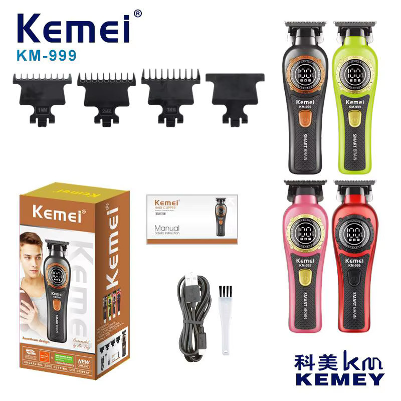 Kemei KM999 Elektrische Haarschneidemaschine für Herren, Rot - Bild 3