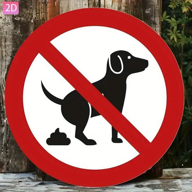 CIFbuy Vintage Cartoon-Hund Metallschild aus Aluminium, Rund, Mehrfarbig, Durchmesser: 20 cm - Bild 1