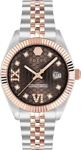 Philipp Plein Damenuhr, Quarz, Edelstahl, Braun, 34 mm, 5 ATM - Bild 1