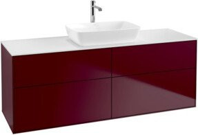 V&B Waschtischunterschrank Finion in Peony Matt, Farbe: Weiß, B/T/H: 160 x 50,1 x 50,1 cm - Bild 1