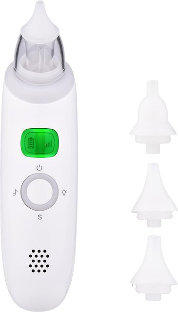 TOMTOP JMS Elektrischer Baby-Nasensauger mit 3 Saugstufen und Silikon-Aufsätzen, geräuscharm, Weiß - Bild 1