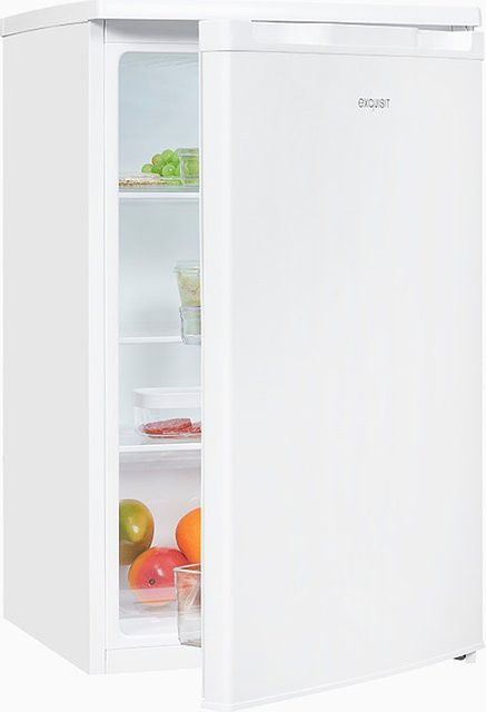 Exquisit KS124-V-030F Vollraumkühlschrank in Weiss mit LED-Innenbeleuchtung und Flaschenregal, B/T/H: 54,0 x 50,2 x 111,0 cm - Bild 1