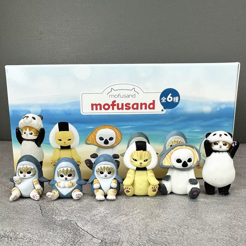Mofusand Shark Cat Sitzende Meerestiere und Toast-Stil, Actionfiguren - Bild 5