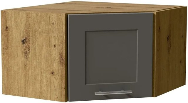 Feldmann-Wohnen Eckhängeschrank Oslo in Eiche Artisan und Dust Grey Matt mit Soft-Close-Türen, B/T/H: 60 x 60 x 36 cm - Bild 1
