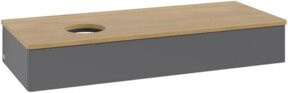V&B Waschtischunterschrank Antao mit Beleuchtung, Eiche Honig, Anthrazit lackiert, B/T/H: 120 x 50 x 19 cm - Bild 1