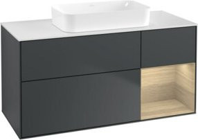 V&B Waschtischunterschrank Finion mit Wandbeleuchtung, Farbe Anthrazit lackiert, B: 120 cm, T: 60 cm - Bild 1